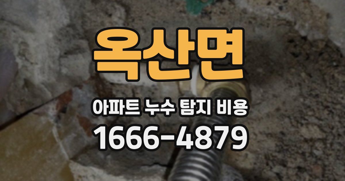 옥산면 아파트 누수 탐지 비용