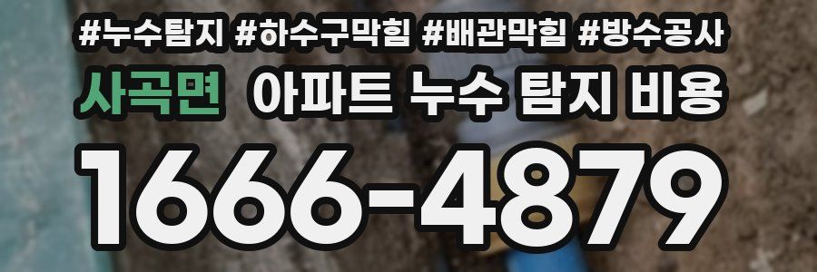 사곡면 아파트 누수 탐지 비용