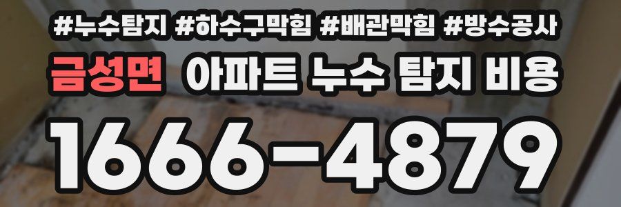 금성면 아파트 누수 탐지 비용