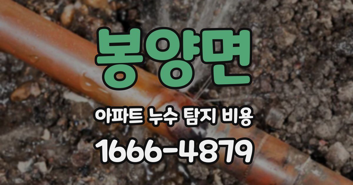 봉양면 아파트 누수 탐지 비용