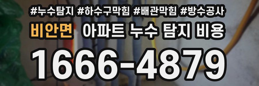 비안면 아파트 누수 탐지 비용