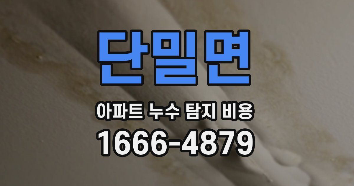 단밀면 아파트 누수 탐지 비용
