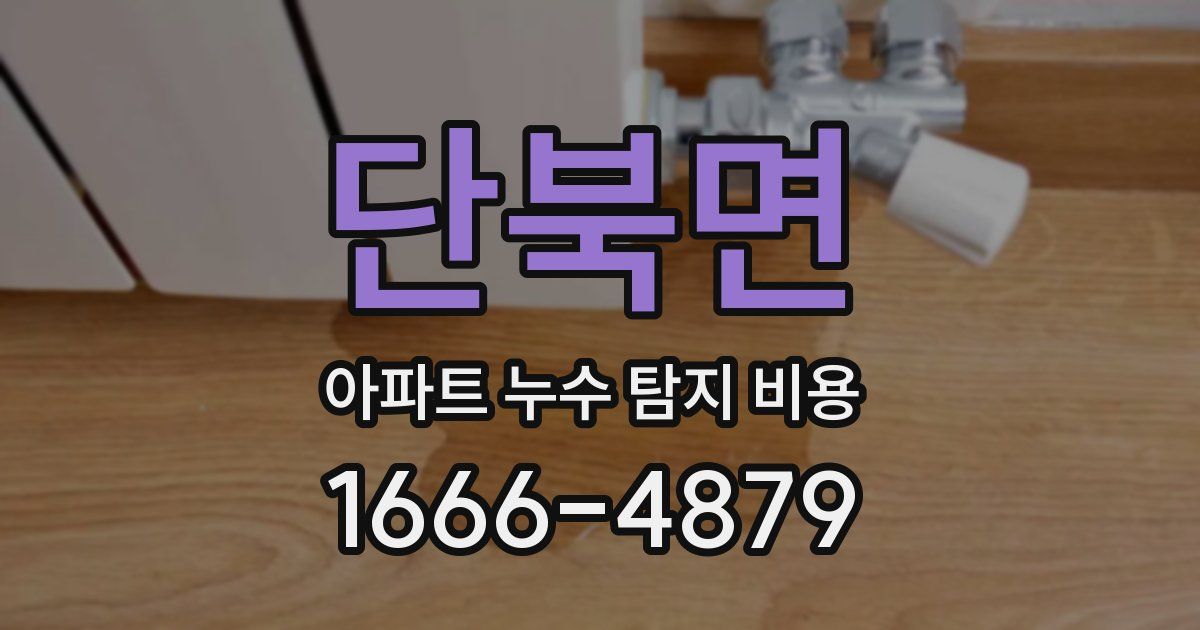단북면 아파트 누수 탐지 비용