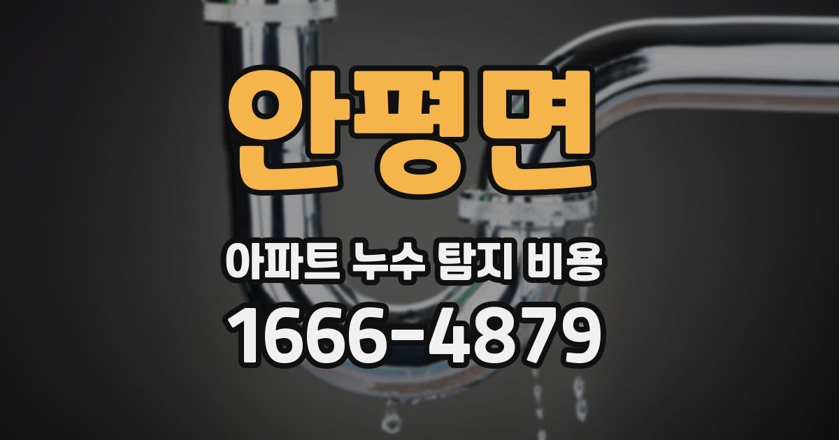 안평면 아파트 누수 탐지 비용