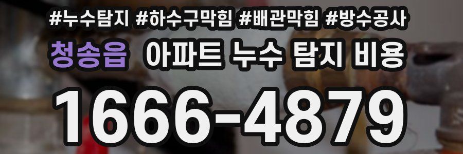 청송읍 아파트 누수 탐지 비용