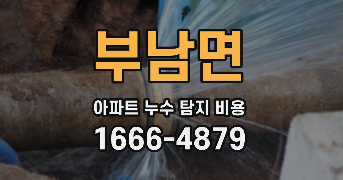 부남면 아파트 누수 탐지 비용