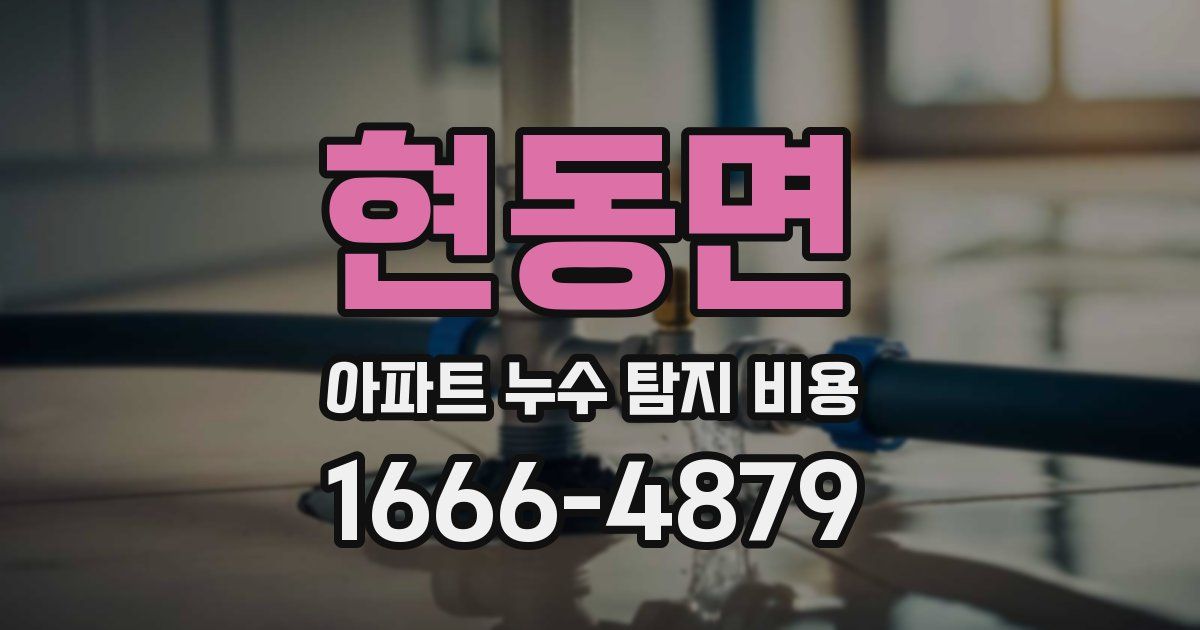 현동면 아파트 누수 탐지 비용