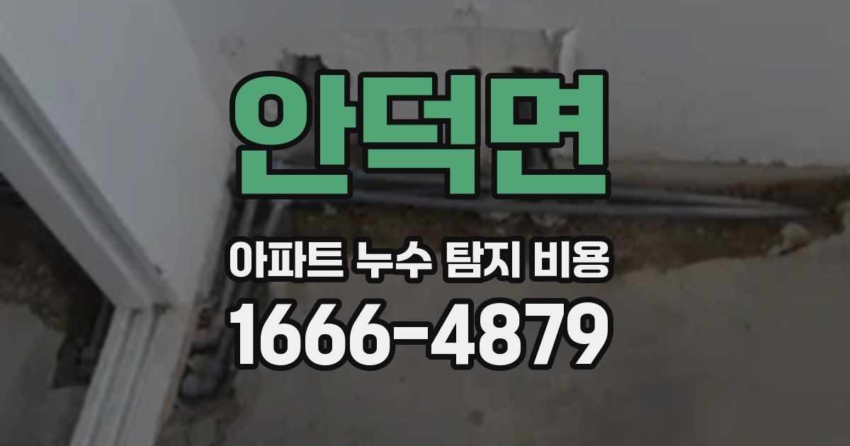 안덕면 아파트 누수 탐지 비용