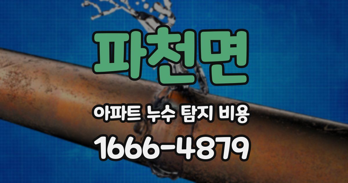 파천면 아파트 누수 탐지 비용