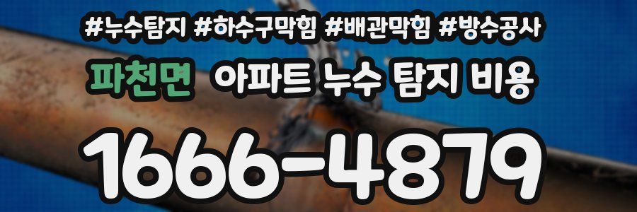 파천면 아파트 누수 탐지 비용