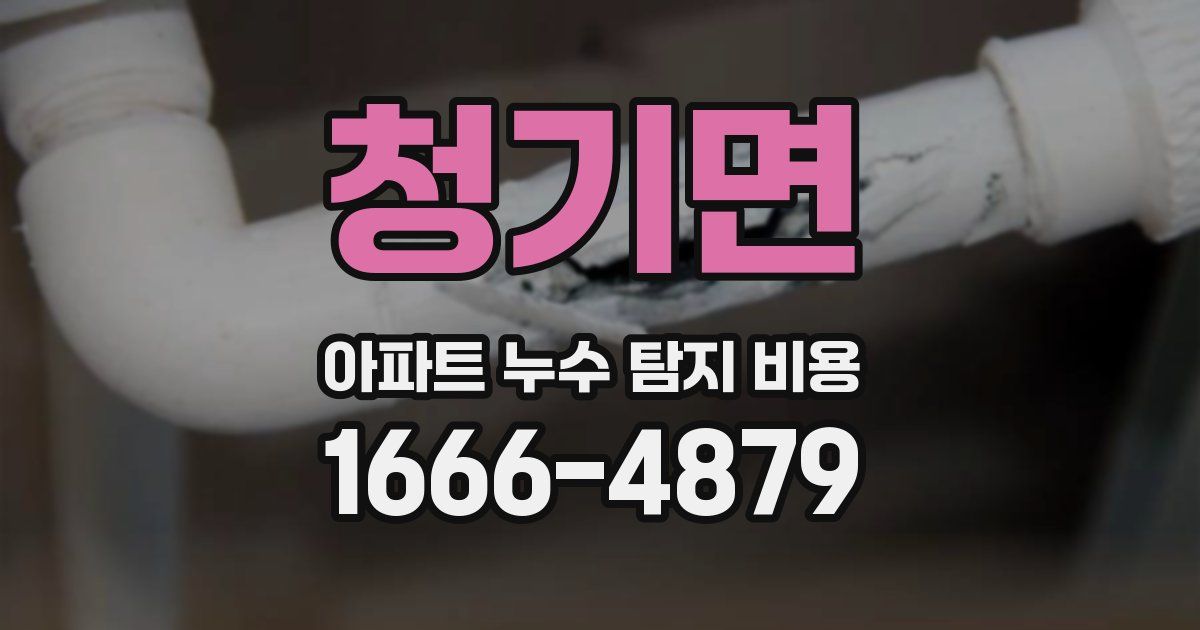 청기면 아파트 누수 탐지 비용
