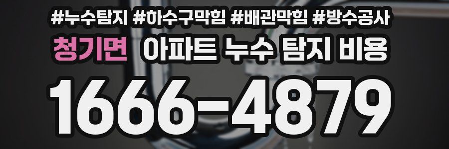 청기면 아파트 누수 탐지 비용