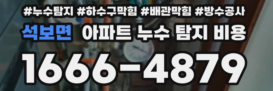 석보면 아파트 누수 탐지 비용