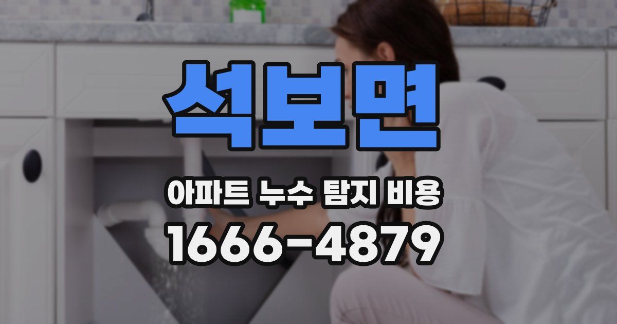 석보면 아파트 누수 탐지 비용