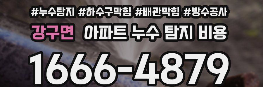 강구면 아파트 누수 탐지 비용