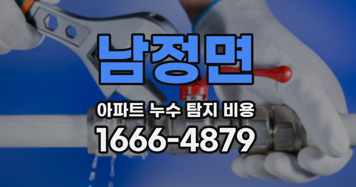 남정면 아파트 누수 탐지 비용