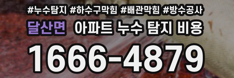 달산면 아파트 누수 탐지 비용