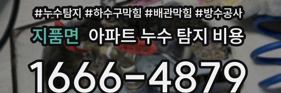 지품면 아파트 누수 탐지 비용