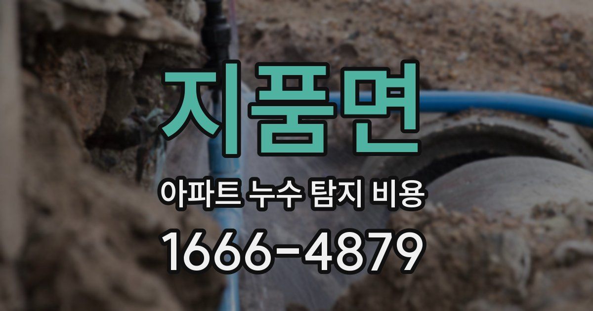 지품면 아파트 누수 탐지 비용