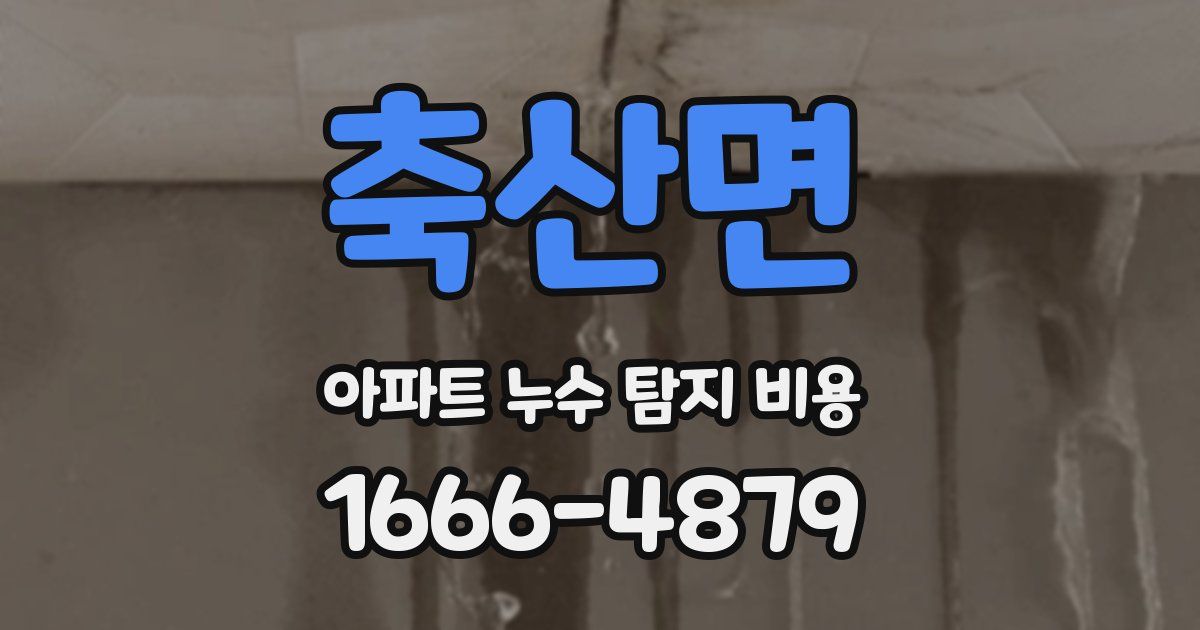 축산면 아파트 누수 탐지 비용