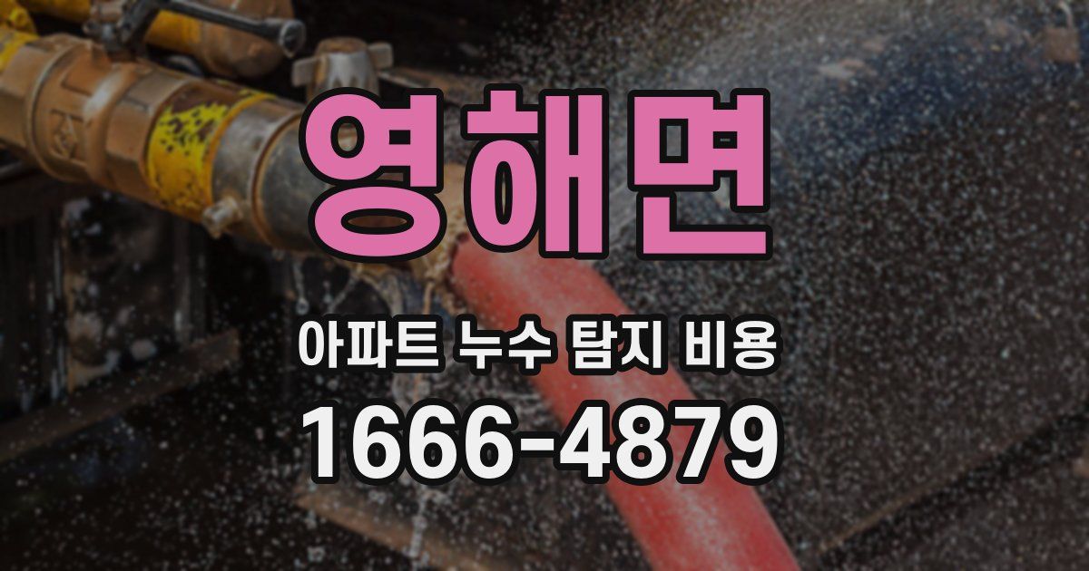 영해면 아파트 누수 탐지 비용