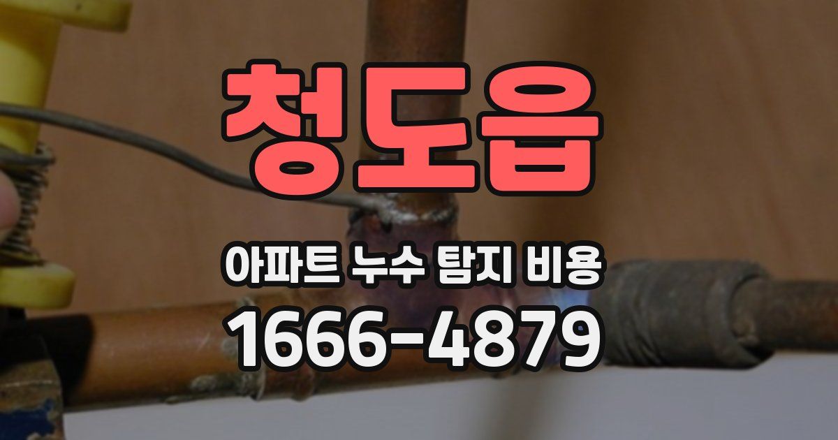 청도읍 아파트 누수 탐지 비용