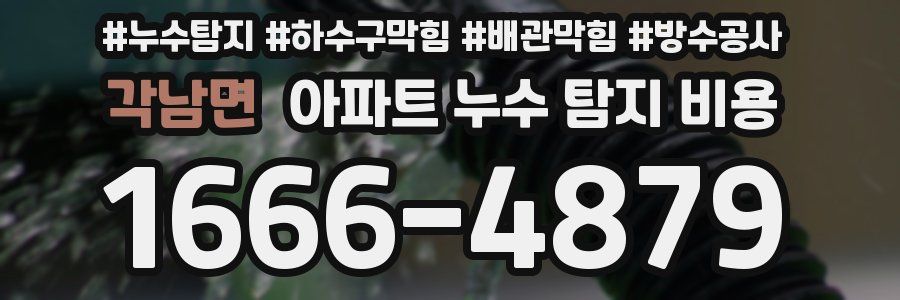 각남면 아파트 누수 탐지 비용