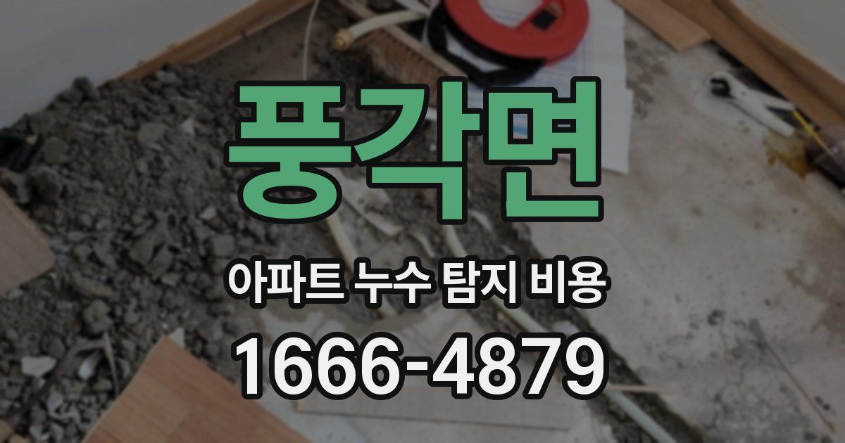 풍각면 아파트 누수 탐지 비용
