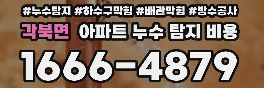 각북면 아파트 누수 탐지 비용