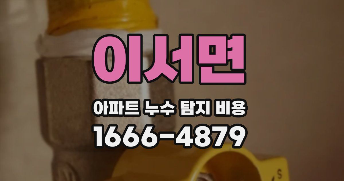 이서면 아파트 누수 탐지 비용