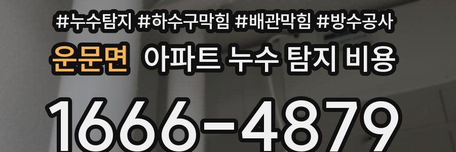 운문면 아파트 누수 탐지 비용