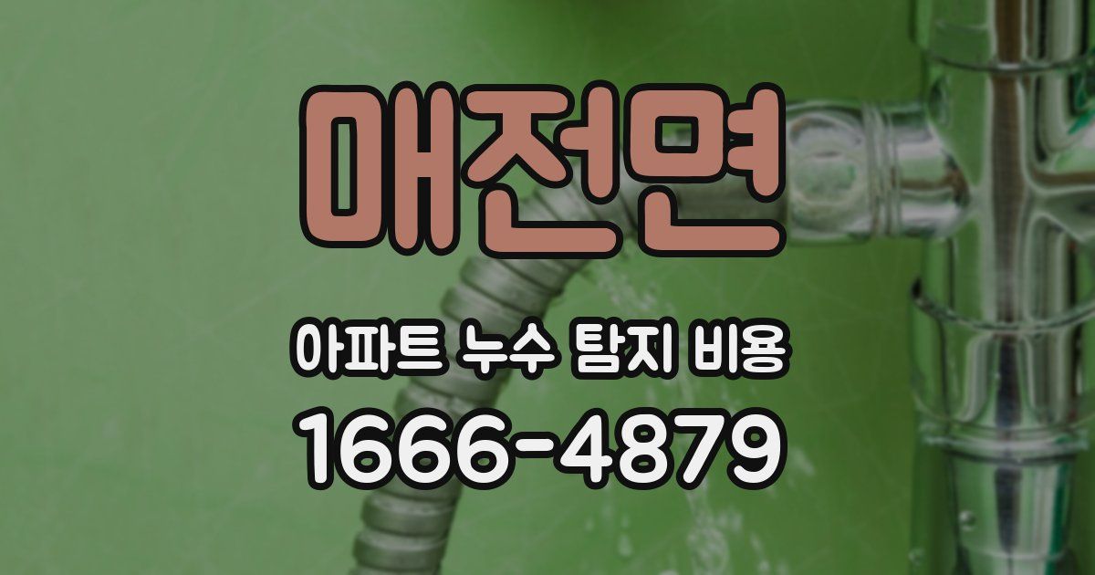 매전면 아파트 누수 탐지 비용