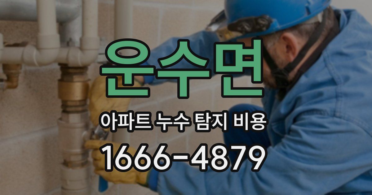 운수면 아파트 누수 탐지 비용