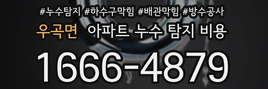 우곡면 아파트 누수 탐지 비용