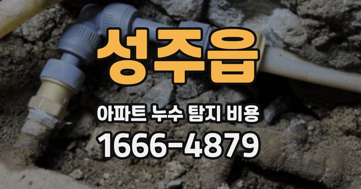 성주읍 아파트 누수 탐지 비용