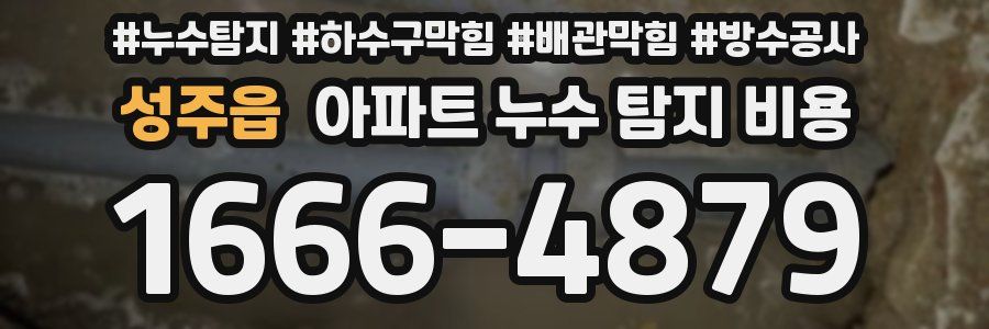 성주읍 아파트 누수 탐지 비용