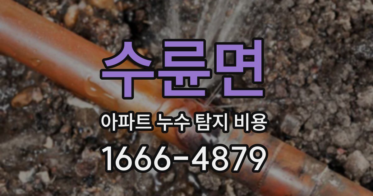 수륜면 아파트 누수 탐지 비용