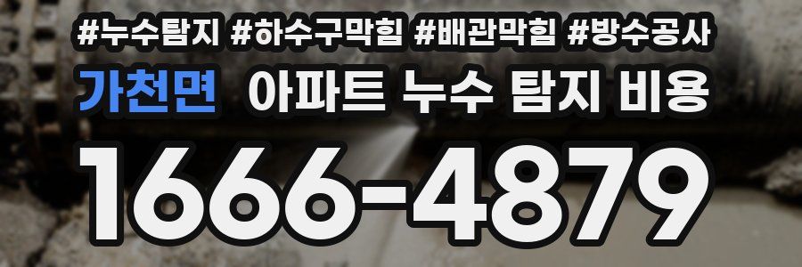 가천면 아파트 누수 탐지 비용