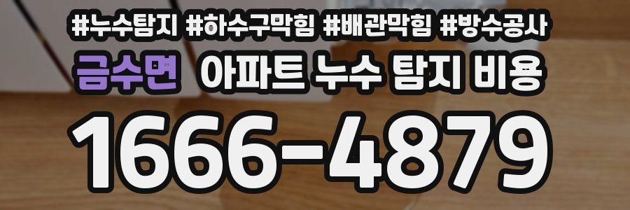 금수면 아파트 누수 탐지 비용