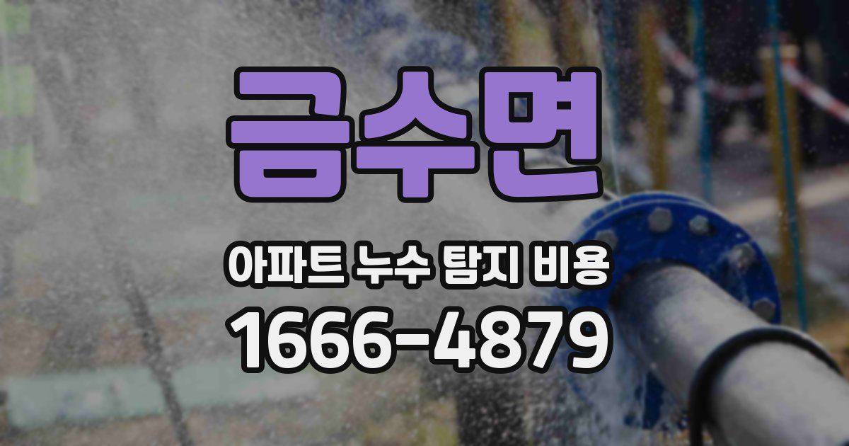 금수면 아파트 누수 탐지 비용