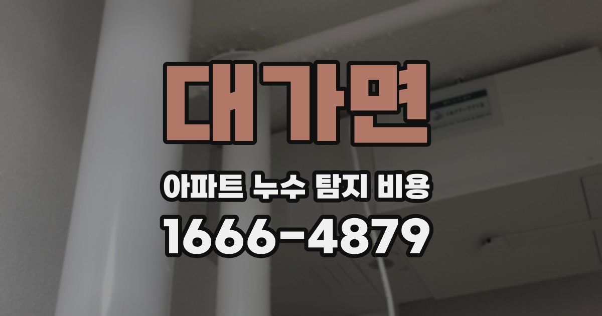 대가면 아파트 누수 탐지 비용