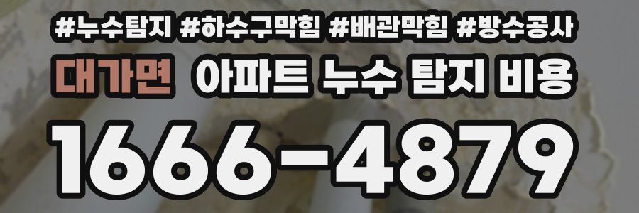 대가면 아파트 누수 탐지 비용