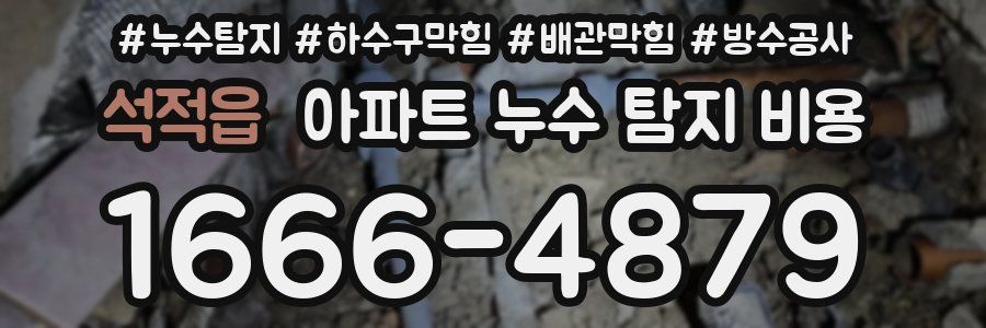 석적읍 아파트 누수 탐지 비용