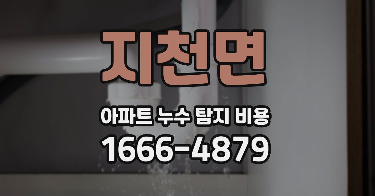 지천면 아파트 누수 탐지 비용