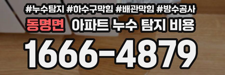 동명면 아파트 누수 탐지 비용