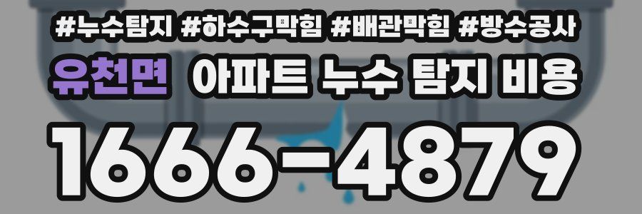유천면 아파트 누수 탐지 비용