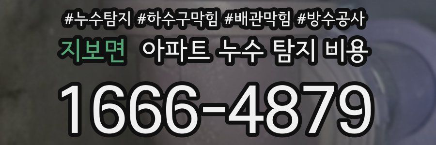 지보면 아파트 누수 탐지 비용