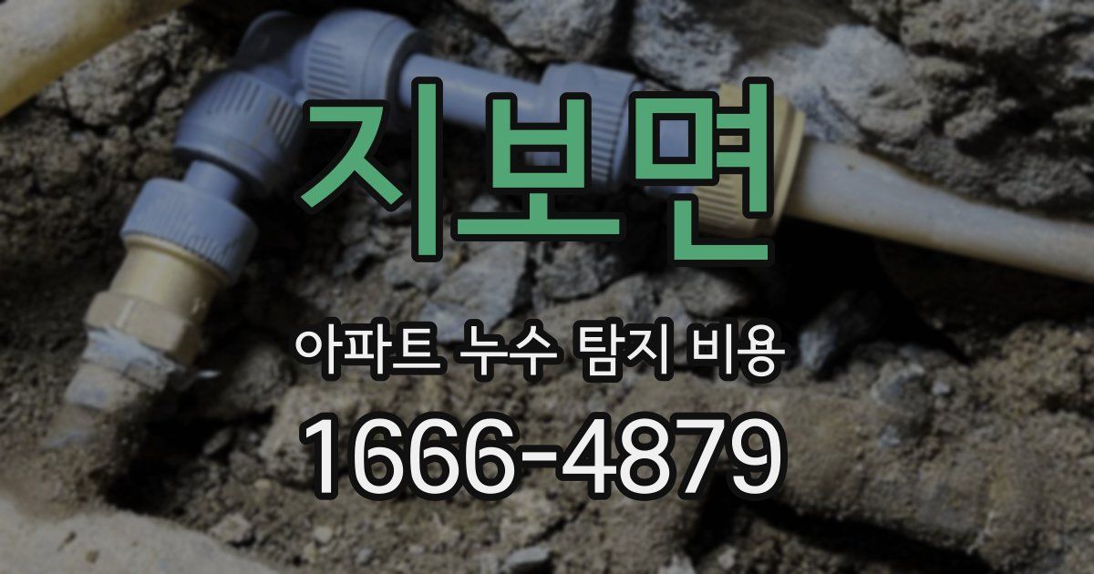 지보면 아파트 누수 탐지 비용
