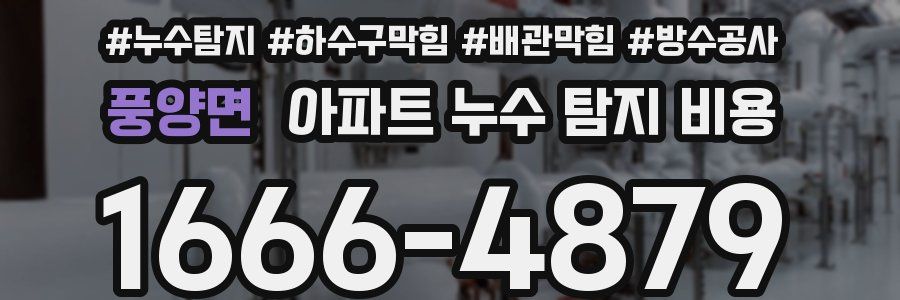 풍양면 아파트 누수 탐지 비용