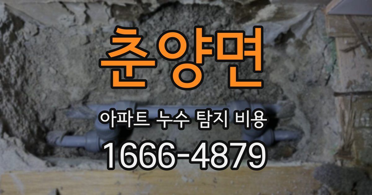춘양면 아파트 누수 탐지 비용